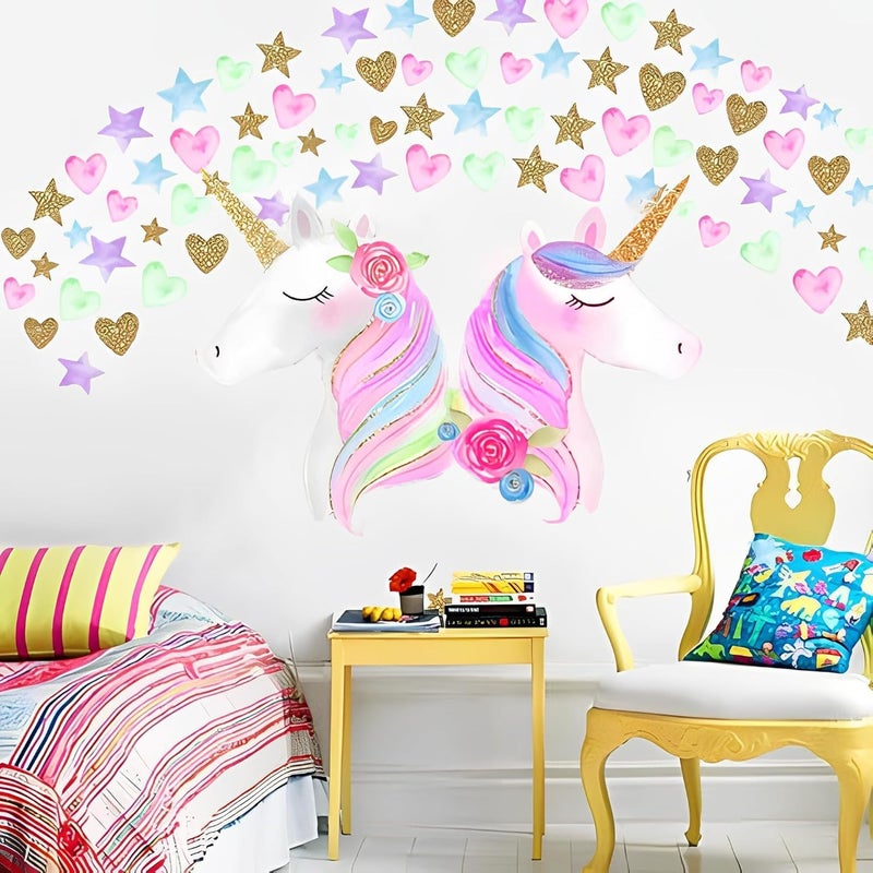 KeLay Fs Unicorn Wall Decal,Large Size Unicorn Wall Sticker Decor for Gilrs Kids Bedroom Birthday Party - Image 4